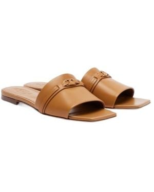 Tod's Square Toe Flat Sandals - Brown