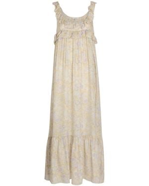 Chloé Floral Silk Dress - Natural
