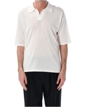 Roberto Collina Relaxed Knit Polo Shirt - White