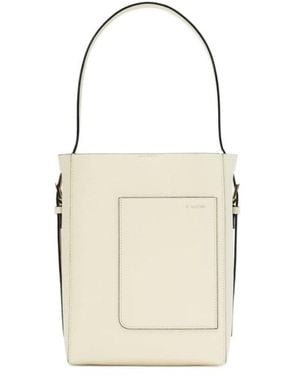 Valextra Open Top Mini Bucket Bag - Natural