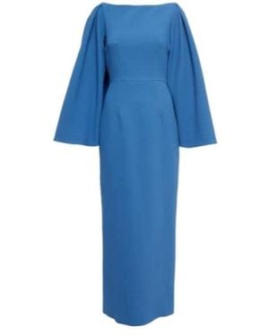 Emilia Wickstead Niesha Crepe Midi Dress - Blue