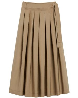 Weekend by Maxmara Agiate Pleated Skirt - Natural