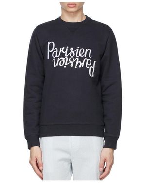 Maison Kitsuné Logo Round Neck Jumper - Blue