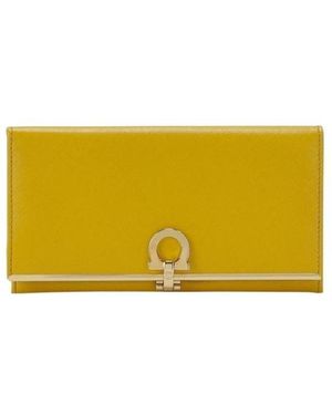 Ferragamo Logo Long Purse - Yellow