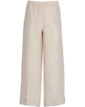 D.exterior Elastic-Waist Wide-Leg Pants - Natural