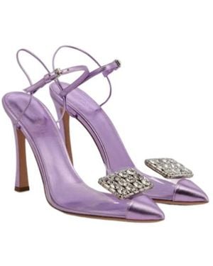 Giambattista Valli Embellished Leather And Pvc Court Shoes - Purple