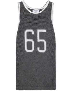 Thom Browne Cashmere Basketball Jersey - Gray