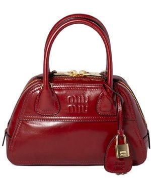 Miu Miu Vivant Shiny Leather Mini-Bag - Red