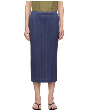 Pleats Please Issey Miyake May Loop Bottoms Skirt - Blue