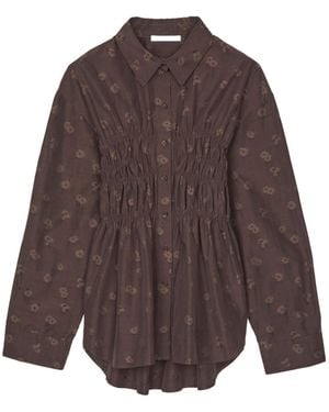 Cecilie Bahnsen Cbbraxton Floral Motif Shirt - Brown