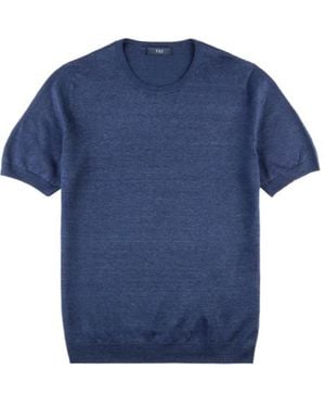 Fay Knitted T-Shirt - Blue