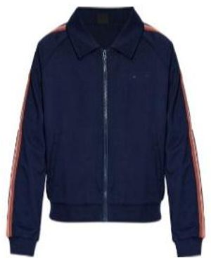 The Upside Striped Logo Jacket - Blue