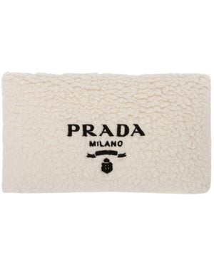 Prada Faux-Fur Cashmere And Wool Throw Pillow - White