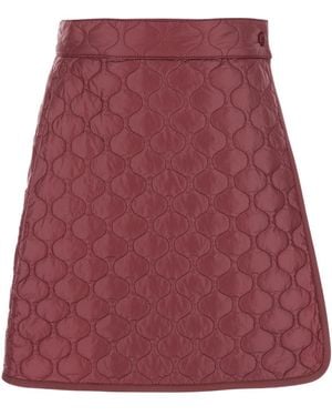 Moncler Boxy Quilted Mini Skirt - Red
