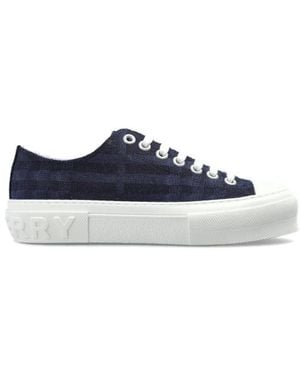 Burberry Checked Low-Top Sneakers - Blue