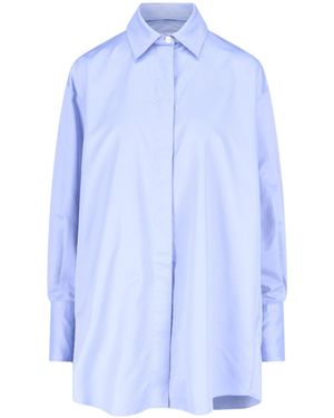 Patou Long Sleeve Shirt Dress - Blue