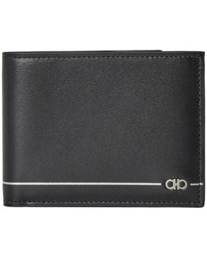 Ferragamo Smooth Leather Bifold Wallet - Black