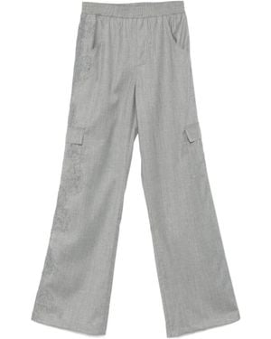 Ermanno Scervino Lace-Embellished Trousers - Grey