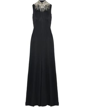 McQueen Mock-Neck Sleeveless Maxi Dress - Black