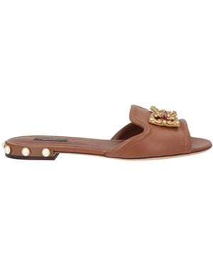 Dolce & Gabbana Minimalist Slippers - Brown