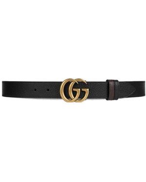 Gucci Gg Marmont Reversible Belt - White