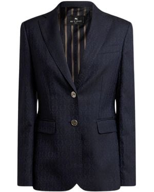 Etro Paisley-Pattern Blazer - Blue