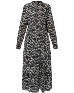Ulla Johnson Laurentine Ruffled Print Midi Dress - Grey