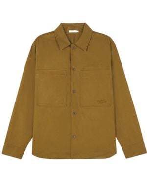 Maison Kitsuné Logo-Embroidered Cotton Shirt - Green