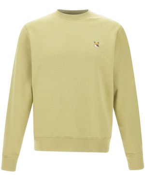Maison Kitsuné Maison Kitsuné Fox Head Patch Crewneck Sweatshirt - Yellow
