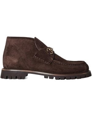 Gucci Horse Bit Buckle Ankle Boots - Brown