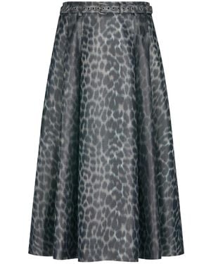 Dior Leopard Print Skirt - Grey