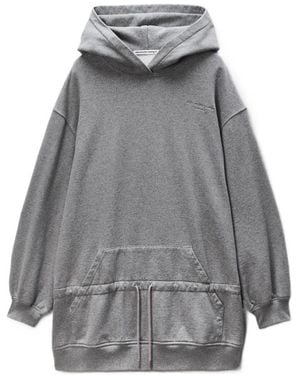 T By Alexander Wang Oversized Drawstring Hoodie - Grey