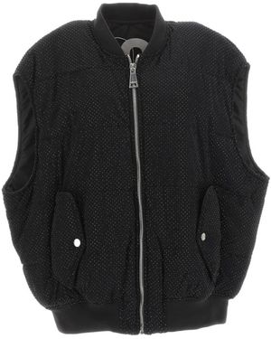 Khrisjoy Embellished Zip-Up Vest - Black