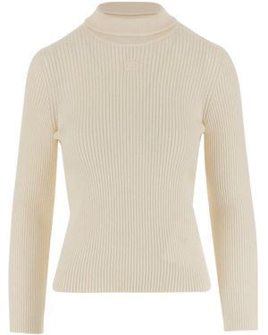 Celine Long-Sleeved Sweater - White