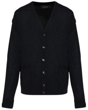 DSquared² V-Neck Button-Up Cardigan - Black