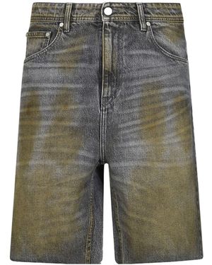 44 Label Group Vintage Wash Denim Shorts - Grey