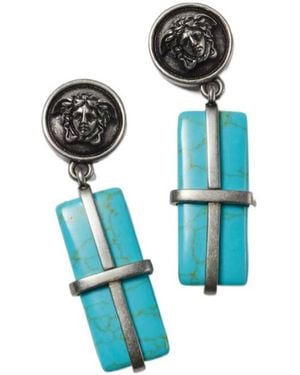 Versace Medusa Stone Drop Earrings - Blue