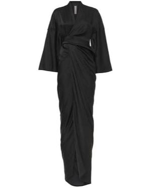 Rick Owens Satin Wrap Gown - Black