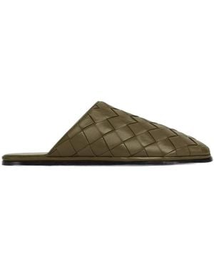 Bottega Veneta Sunday Woven Slides - Green
