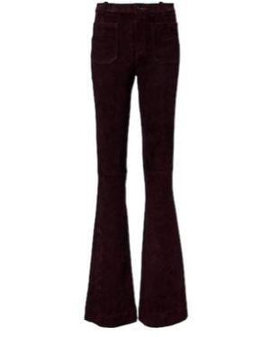 Stouls Laurent Suede Flared Trousers - Purple