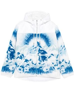 CASABLANCA Ski Scenery Hooded Jacket - Blue