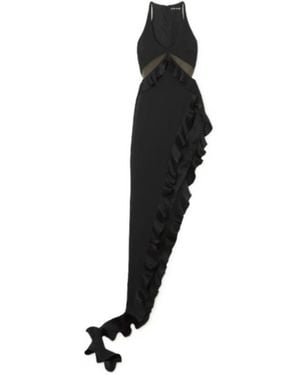 David Koma Cutout Crepe Gown - Black