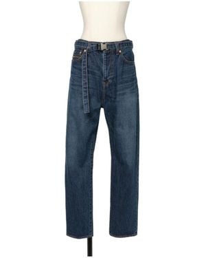 Sacai Belted Straight Jeans - Blue