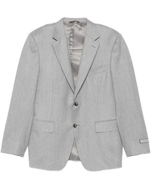 Canali Long-Sleeved Suit Jacket - Grey