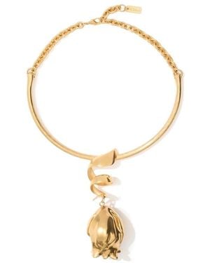 Chloé Chloé Floral Pendant Necklace - Metallic