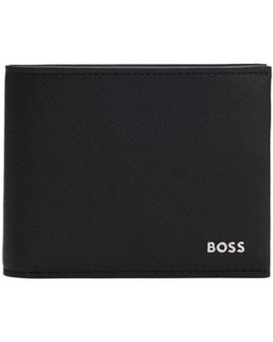 BOSS Northon Logo-Plaque Bi-Fold Wallet - Black