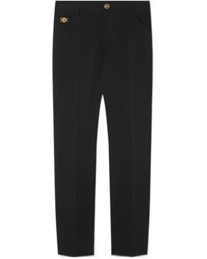 Versace Gabardine Chino Pants - Black