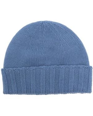 Drumohr Cashmere Ribbed Hat - Blue