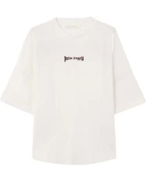 Palm Angels Logo-Print Crew-Neck T-Shirt - White
