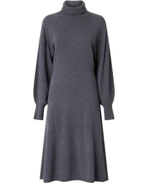 Pinko Roll-Neck Balloon-Sleeve Dress - Grey